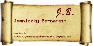 Jamniczky Bernadett névjegykártya