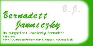 bernadett jamniczky business card